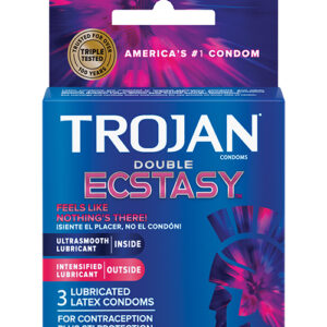 Trojan Double Ecstasy Condoms - Box of 3
