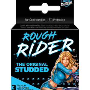 Lifestyles Rough Rider Studded Condom Pack - Pack of 3