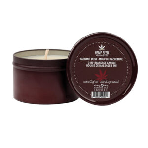 Earthly Body Suntouched Hemp Candle - 6 oz Round Tin Kashmir Musk