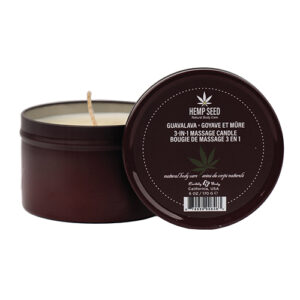 Earthly Body Suntouched Hemp Candle - 6 oz Round Tin Guavalava