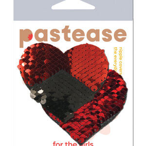 Pastease Color Changing Flip Sequins Hearts - Red/Black O/S