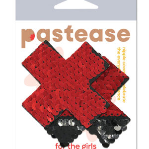Pastease Color Changing Flip Sequins Cross - Red/Black O/S