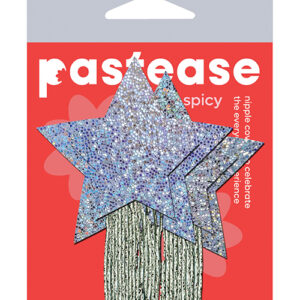 Pastease Glitter Tassle Stars - Silver O/S