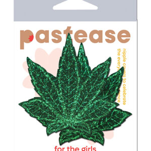 Pastease Glitter Marijuana Leafs - Green O/S
