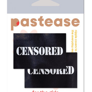 Pastease Censored Pastie - Black/White O/S