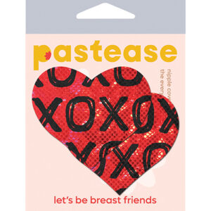 Pastease Glitter XOXO Heart - Red/Black O/S