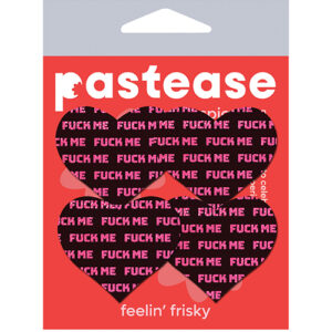 Pastease Petites Fuck Me Hearts - Black/Pink O/S