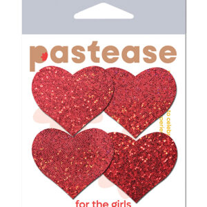 Pastease Premium Petites Glitter Heart - Red O/S Pack of 2 Pair