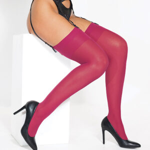 Sheer Thigh High Stockings Raspberry O/S