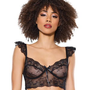 Scallop Stretch Lace Soft Cup Bralette - Black O/S