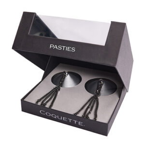 Pleasure Collection Gunmetal Glam Pasties w/Removeable Chain Tassels