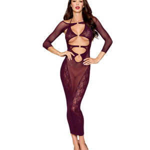 Seamless Gown w/Removable Shrug 2 pc Set - Cherry Lacquer O/S