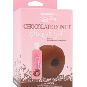 GoodHead - Chocolate Donut Blowjob Set Includes Stroker & Slick Head Glide - 1 oz Bottle Choc.