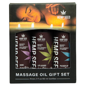 Earthly Body 2026 Valentines Massage Oil Gift Set - 2 oz Asst. Scents Box of 3