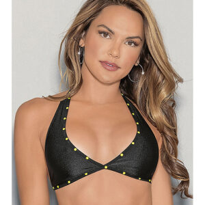 Glow Stones Black Light Dancewear Tri Bra Black O/S