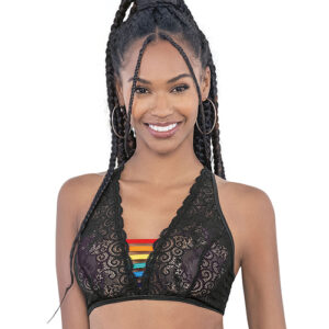 Pride Lace Rainbow Strappy Top Black O/S
