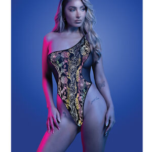 Luminescent Flash Reflective Floral Print Teddy - Black M/L
