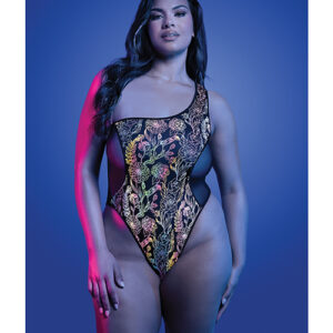 Luminescent Flash Reflective Floral Print Teddy - Black QN