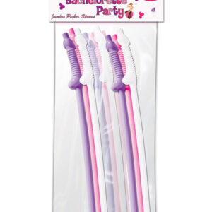 Bachelorette Party Pecker Sipping Straws - Assorted Colors Pack of 10