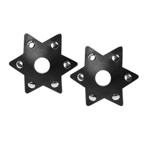 Nipplicious Starstruck Leather Pasties w/Studs & Nipple Hole - Black