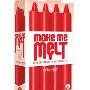 The 9's Make Me Melt Sensual Warm Drip Candles - Red Hot Pack of 4