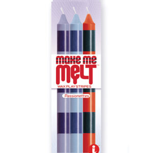 The 9's Make Me Melt Sensual Warm Drip Candles - Passionettes Stripes Pack of 3