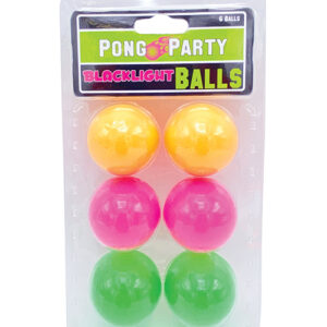 Black Light Pong Balls - Asst. Colors Pack of 6