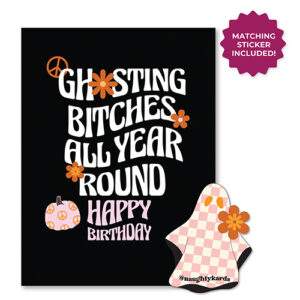 Halloween Ghosting Birthday Greeting Card w/Sticker