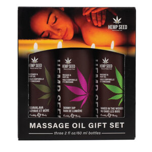 Earthly Body Massage Oil Gift Set - 2 oz Skinny Dip, Naked in the Woods & Guavalava