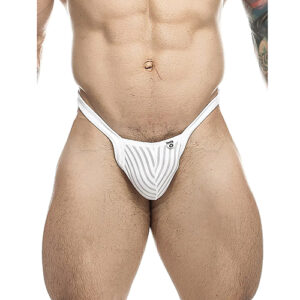 Male Basics Y Buns Thong White Sheer XL