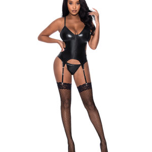Club Candy Basque & Cheeky Panty Black S/M
