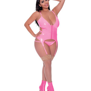 Club Candy Basque & Cheeky Panty Pink QN