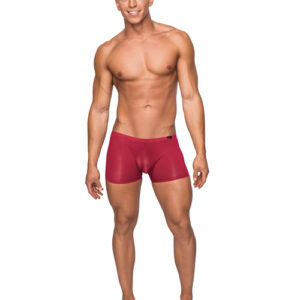 Seamless Sleek Short w/Sheer Pouch Red MD