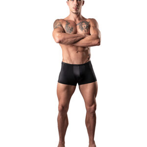 Male Power Satin Lycra Boxer Black Medium