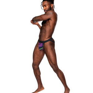 Galactic Sheer Poly Spandex Strappy Ring Jock Multi Color S/M