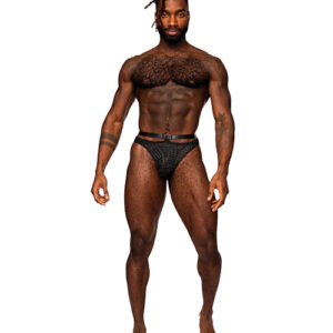 Rude Awakening Mesh Strap Thong Black L/XL