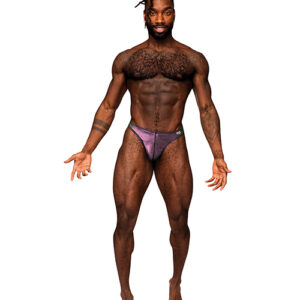Hocus Pocus Stretch Poly Spandex Uplift Bong Thong Purple S/M