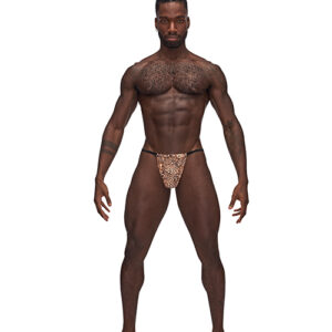 Male Power Posing Strap Thong Animal Print O/S