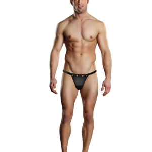 Male Power Rip off Thong w/Studs Black L/XL