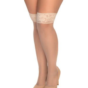 Mesh Thigh High Stockings Nude QN