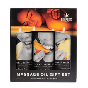 Earthly Body Edible Massage Oil Gift Set - 2 oz Banana, Mango & Pineapple