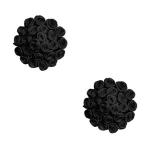 Neva Nude Burlesque Nightfall Roses Reusable Silicone Pasties- Black O/S