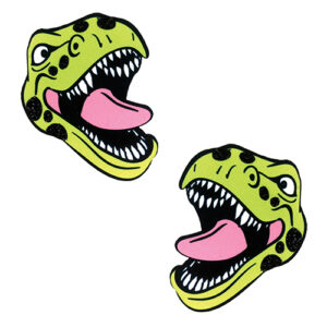 Neva Nude Black Light Dinosaur Pasties - Green O/S
