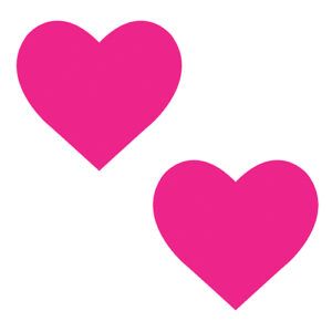 Neva Nude Temperature Reactive Heart Pasties - Neon Pink