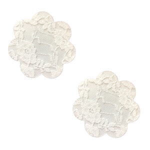 Neva Nude Lace Petal Flower Pasties - White O/S