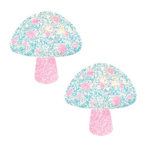 Neva Nude Black Light Glitter Shroom Pasties - Pink/White O/S