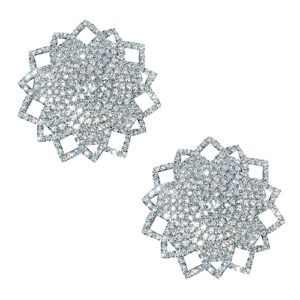 Neva Nude Ice Crystal Jewel Reusuable Silicone Nipple Pasties - Clear O/S