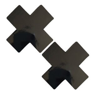 Neva Nude Dom Queen Status Wet Vinyl X Pasties - Black QN