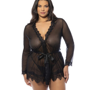 Provence Short Robe - Black 1X/2X