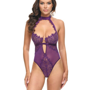 Kennedy Lace and Mesh Teddy - Purple LG